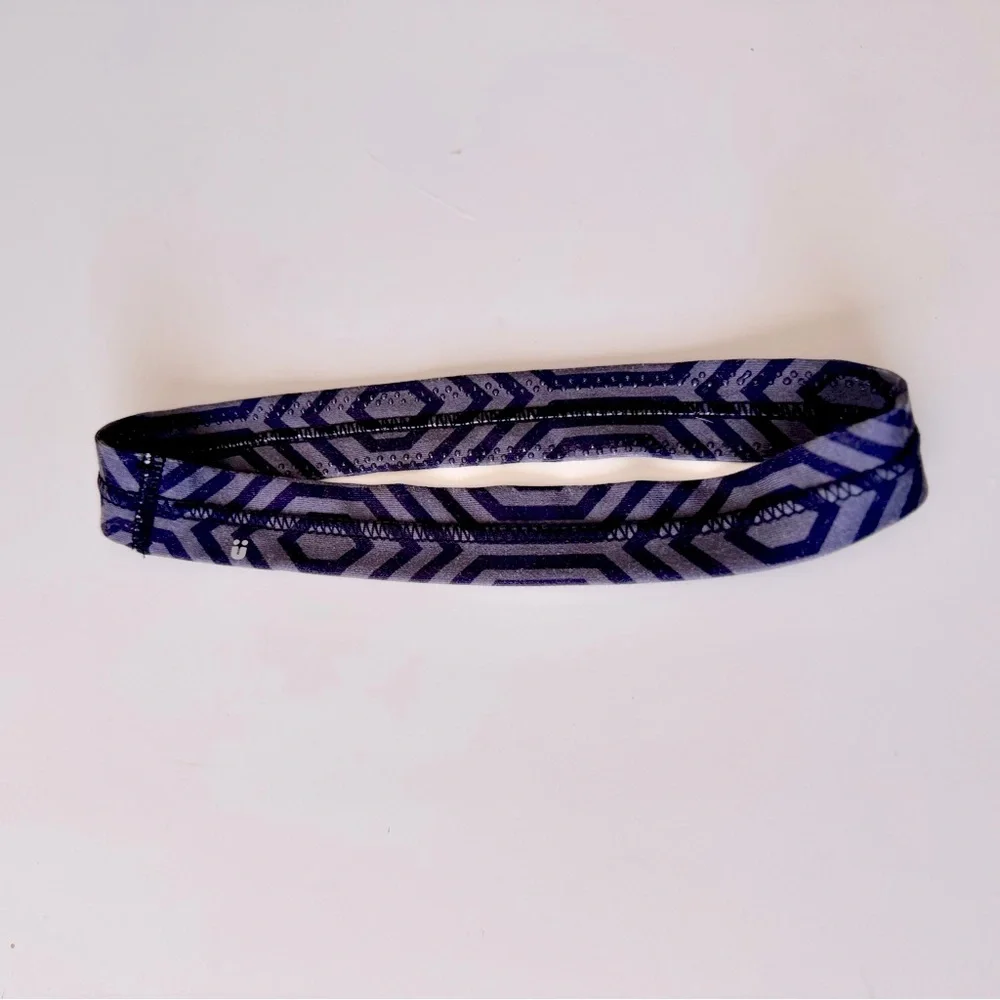SCUNCI Grey & Black Stretchy Non-slip Athletic Sports Headband Hair Band